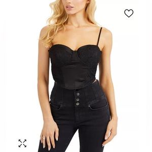 Decree Black Lace Bustier Bra Bralette Top Sexy Size Extra Large XL